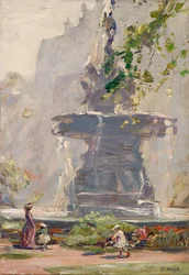 The Fountain, Princes Street Gardens, Edinburgh (öljy aluksella)