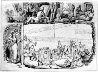 Pääoma ja työ, kuvitus julkaisusta "Punch", 29. heinäkuuta 1843