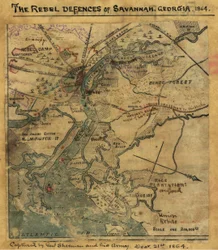 Hyökkäys Ft. Pulaski Savannah, Georgia, huhtikuu 1862. LOC gvhs01.vhs00277