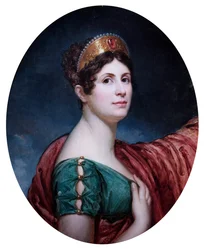 Lady in Court -asu, sanotaan olevan keisarinna Josephine, 19. luvun alku (öljy kankaalle)