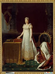 Itävallan keisarinna Marie-Louisen (Marie-Louise) (1791-1847) muotokuva, Napoleon I:n puoliso, kuvattuna keisarikunnan sijaishallitsijana ja yllään Napoleonin vuonna 1812 lahjoittama Chaumet