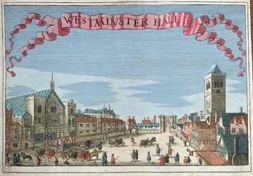 Westminster Hall, kirjasta "A Book of the Prospects of the Remarkable Places in and about the London", n. 1700