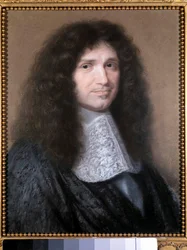 Jean Baptiste (Jean-Baptiste) Colbertin (1619-1683) muotokuva, Robert Nanteuilin (1623-1678) Ludvig XIV:n pastellimaalauksen rahoittaja 1676 su. 0,52 x 0,44 m. Chantilly, Conde-museo - Jean Baptiste (Jean-Baptiste) Colbertin (1619-1683), M muotokuva