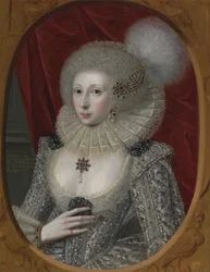 Naisen muotokuva, mahdollisesti Elizabeth Pope (n. 1585; asui 1624)