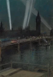 Sotavalot Westminster Bridgen yli