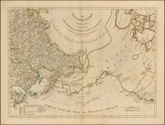 Kartta vuodelta 1775 - Venäjän löytöretket, Pietarin keisarillisen akatemian julkaisemasta kartasta.