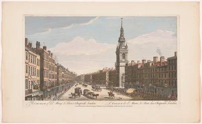 Näkymä Saint Mary-le-Bow -kirkolle Cheapside Streetillä Lontoossa St Mary le Bow