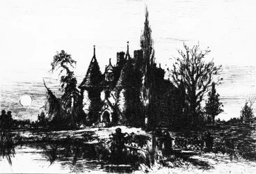 The House of Usher, kuvitus Edgar Allan Poen teoksista, 1884