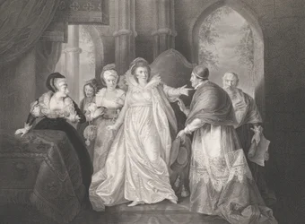 Kuningatar Catherine, kardinaali Wolsey ja kardinaali Campeius Sha..., julkaistu ensimmäisen kerran 1796, julkaistu uudelleen 1852.