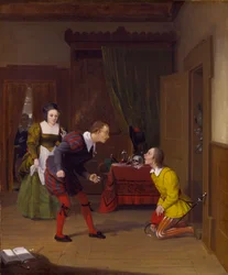 Windsorin iloiset vaimot: Dr. Caius, Simple and Dame Quickly, 1830.