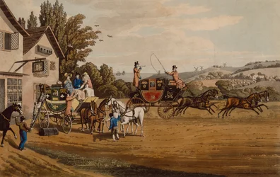 London Mail and Stage Coach (värillinen kaiverrus)
