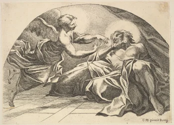Enkeli ilmestyy Pietarille vankilassa, 1680-1743.