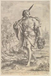 Daavid Goljatin pään kanssa, 1680-1743.
