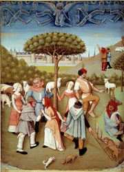 Champetre dance Ilmoitus paimenille. Miniatyyri otettu Charles d