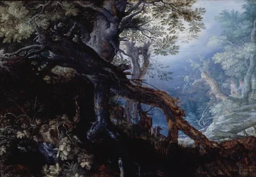 Metsä ja peura, noin 1608-10 (öljy paneelille).