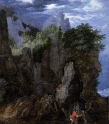Maisema, jossa on rapukalastajia, n.1608 (öljy paneelille)