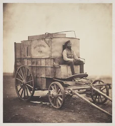 Valokuvaajan pakettiauto Marcus Sparlingin kanssa Krimillä, 1855