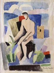 Mies maalla, opi malariaa varten; Mies maisemassa, Study for Paludes, n. 1920
