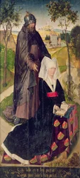 Guillemette de Montagu Saint Guillaumen kanssa, 1460-66 (maalattu paneeli)