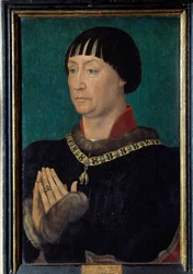 John I sanoi muotokuva Belliqueux, Clevesin herttua (1419-1481) Rogier (Roger) van der Weydenin (1400-1464) maalaus 1400-luvun aurinko. 0,49x0,31 m.