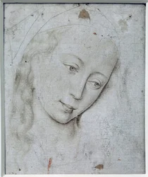 Neitsyt pää. Piirustus Rogier (Roger) Van Der Weyden (1400-1464) Ec. Flam.