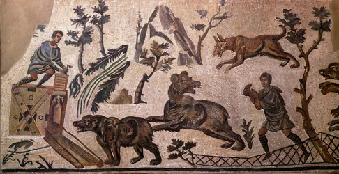 Karhunmetsästys (mosaiikki, 4. vuosisadalla eKr.)