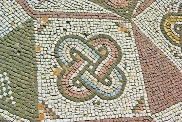 Yksityiskohta Gordionin solmu, Theseuksen talo, Paphos, Kypros mosaiikki