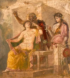 Eroottista aihetta esittävä fresko, jossa on dionyysinen kohtaus, Pompejista (UNESCOn maailmanperintöluettelo)