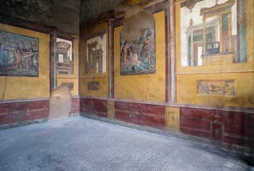 Villa dei Vettiin freskoilla koristeltu huone, Pompejin roomalainen arkeologinen alue (UNESCOn maailmanperintökohde)