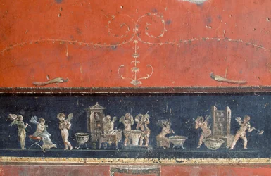 Amoreja kuvaava friisi, Vettii-talo, Pompeji (Unescon maailmanperintöluettelo
