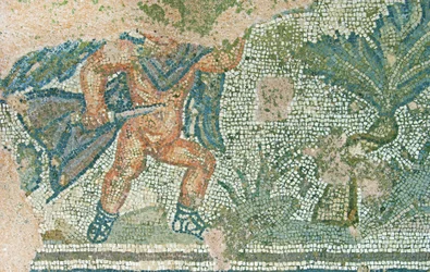 Metsästyskohtaus, Dionysoksen talo, Pafos, Kypros (mosaiikki)