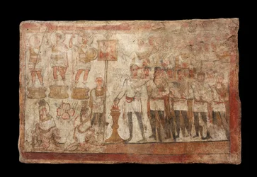 Julius Terencius esittämässä uhrausta, jKr. 239 (maali kipsille)