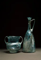 Roomalainen taide: lasipullot. 1. ja 2. vuosisadalla jKr. Madridin roomalaisen taiteen kansallismuseo