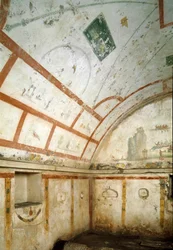 Roomalainen taide: näkymä Caivanon haudasta. 100-150 jaa. Napoli, Museo Archeologico Nazionale