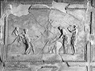 Scene of Dionysian Mysteries (yksityiskohta numerosta 242795) (stukko) (m/w kuva)