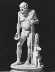 Diogenes pyysi almua, korkea keisarillinen aika (27 eKr.-395 jKr) (marmori) (m/v kuva)