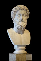 Art Rome Rooman keisari Mark Aurelen (121 - 180 jKr) marmoririntakuva