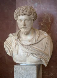 Art Rome Rooman keisari Mark Aurelen (121 - 180 jKr) marmoririntakuva
