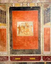 Tablino-salin freskokoriste, Marcus Lucretius Fronton talo, Pompeiji, Campania, roomalainen sivilisaatio