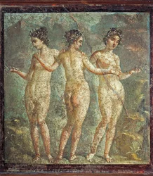 Kolmea armoa kuvaava fresko Pompejista, Italiasta