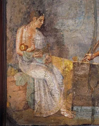 Fresko vauvaansa imettävästä äidistä, Pompejista, Italiasta