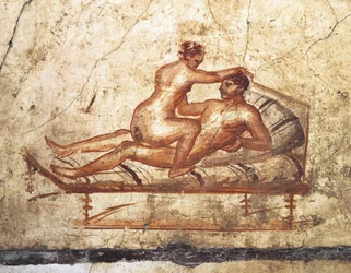 Italia, Campanian alue, Napolin maakunta, Pompei, Vettii-talo, Eroottinen fresko