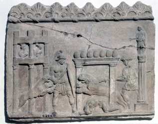 Venatio areenoilla. Alempi reliefi roomalaisajalta. Museo Nazionale Romano