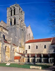 Vezelayn basilika (Yonne, Burgundia), näkymä ulkopuolelta