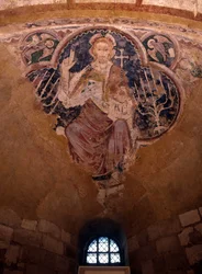 Kristus majesteettisuudessaan (kirkkaudessa). 1200-luvun fresko, Auxerren katedraalin krypta.