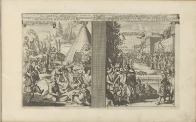 Lääkärit Arcladassa; Jesuiitta ajellut tietullimestari Golkondassa Guerisons infames des Arclades / Rude Healings // Roi de Golconde, Douane jne. / Tolrecht, en Cases (otsikko esineessä) Les Indes Orientales et Occidentales et autres