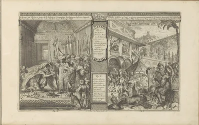 Persialaisen virkamiehen historia; Aikaa meksikolaisten kanssa Persian historia / Histoire de Perse // Veder Schilder Konst / Art de peindre chés les Mexiquains (otsikko esineessä) Les Indes Orientales et Occidentales et autres lieux (sarjan nimi)