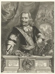 Michiel de Ruyterin muotokuva Michael Adriaensz de Ruyter Knight Lt Admirael kenraali Van Hollandt ja West Vrieslandt (nimi esineessä)