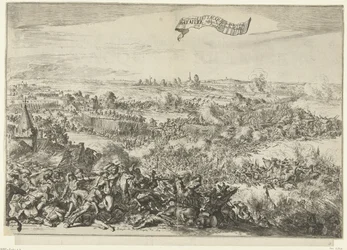 Seneffen taistelu, 1674 Näkijä raivoissaan Attacque muuttuu Batailleksi Geallien armeijoiden välillä. en der Fransen (otsikko esineessä) Kuvaus Furious Attacque der Franssenista, Liittoutuneiden armeijan matkatavaroista: Muuttuu sc:ksi