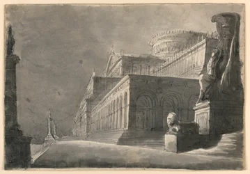 Lavastus, valtavan palatsin ulkopuoli